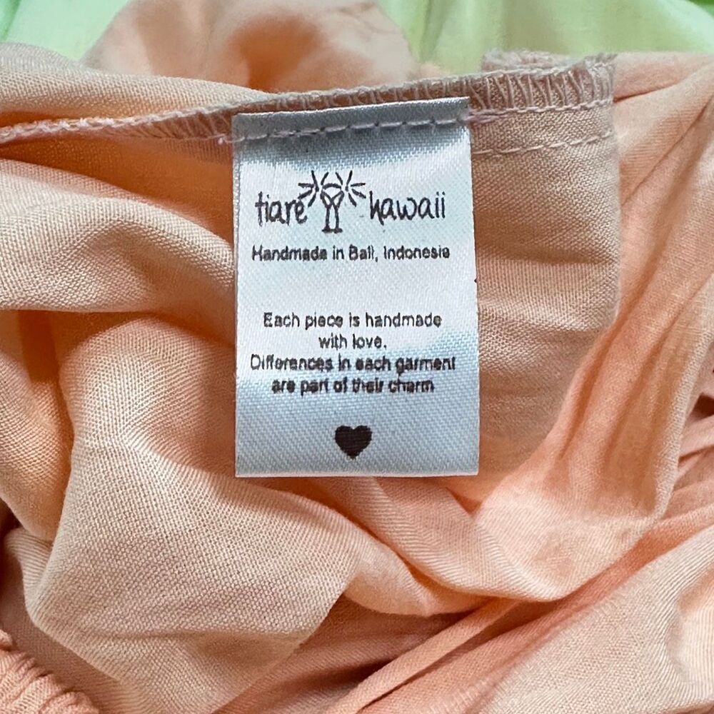 Tiare Hawaii Naia Maxi Dress S/M Peach Yellow Blue Ombre Smocked Boho Beachy - Picture 8 of 13